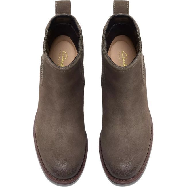 Clarks Women&#39;s Chamberly Top Boot 26179288 Mole Grey Suede