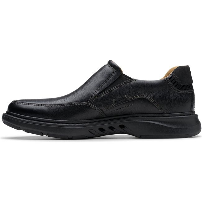 Medial side of Men&#39;s Clarks Un Briley Step Slip On Shoe in Black Leather