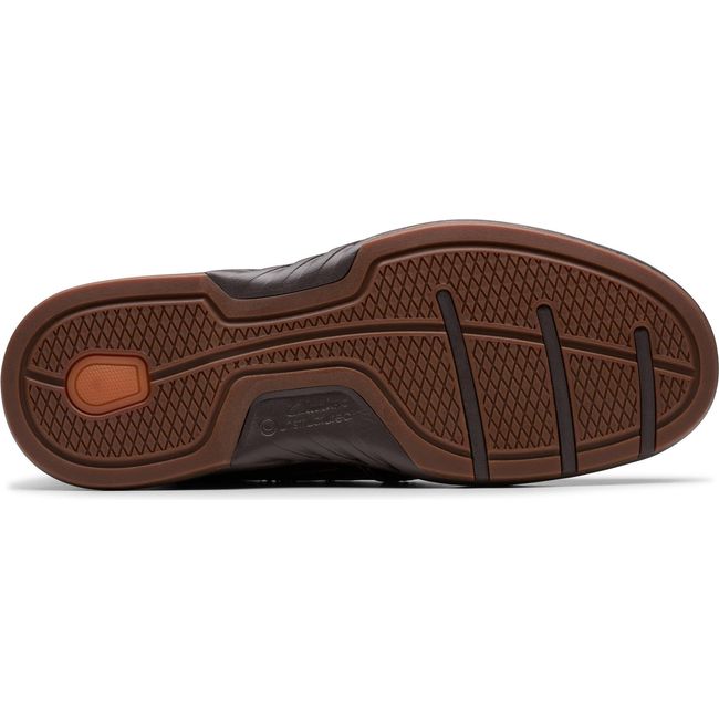 Sole of Men&#39;s Clarks Un Briley Step Slip On Shoe in Mahogany Brown Leather