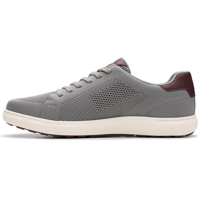 Medial side of Men&#39;s Clarks Mapstone Lace Shoe in Grey Knit