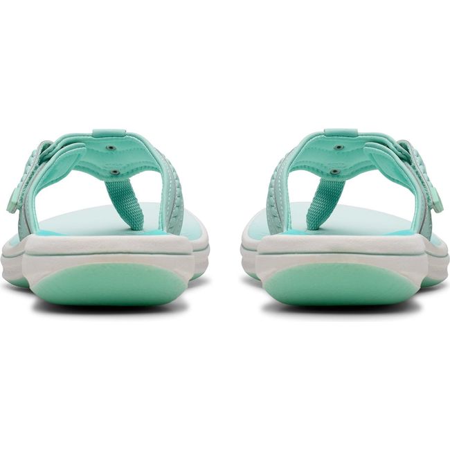 Heels of Women&#39;s Clarks Breezy Sun Flip Flop Sandals in Mint Ombre Green