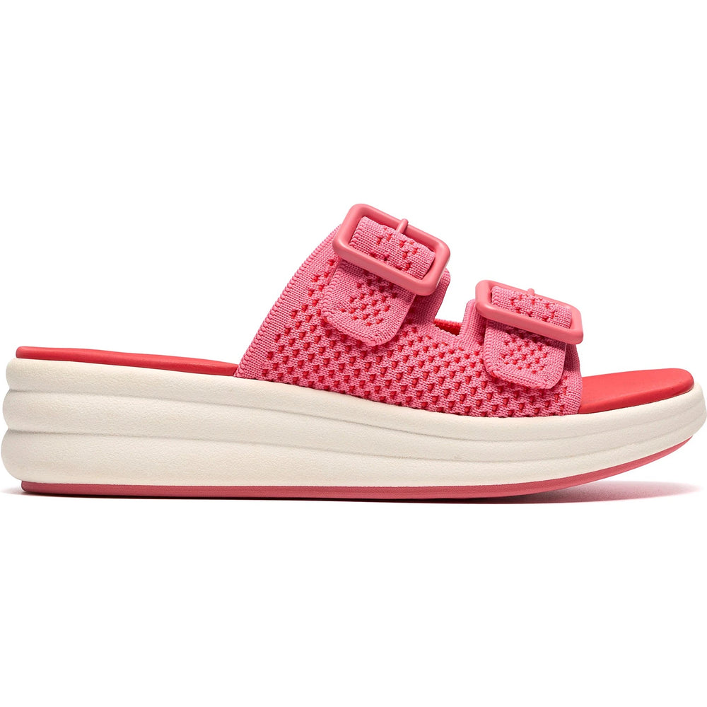 Lateral side of Women's Clarks Drift Faye Sandal in Pink