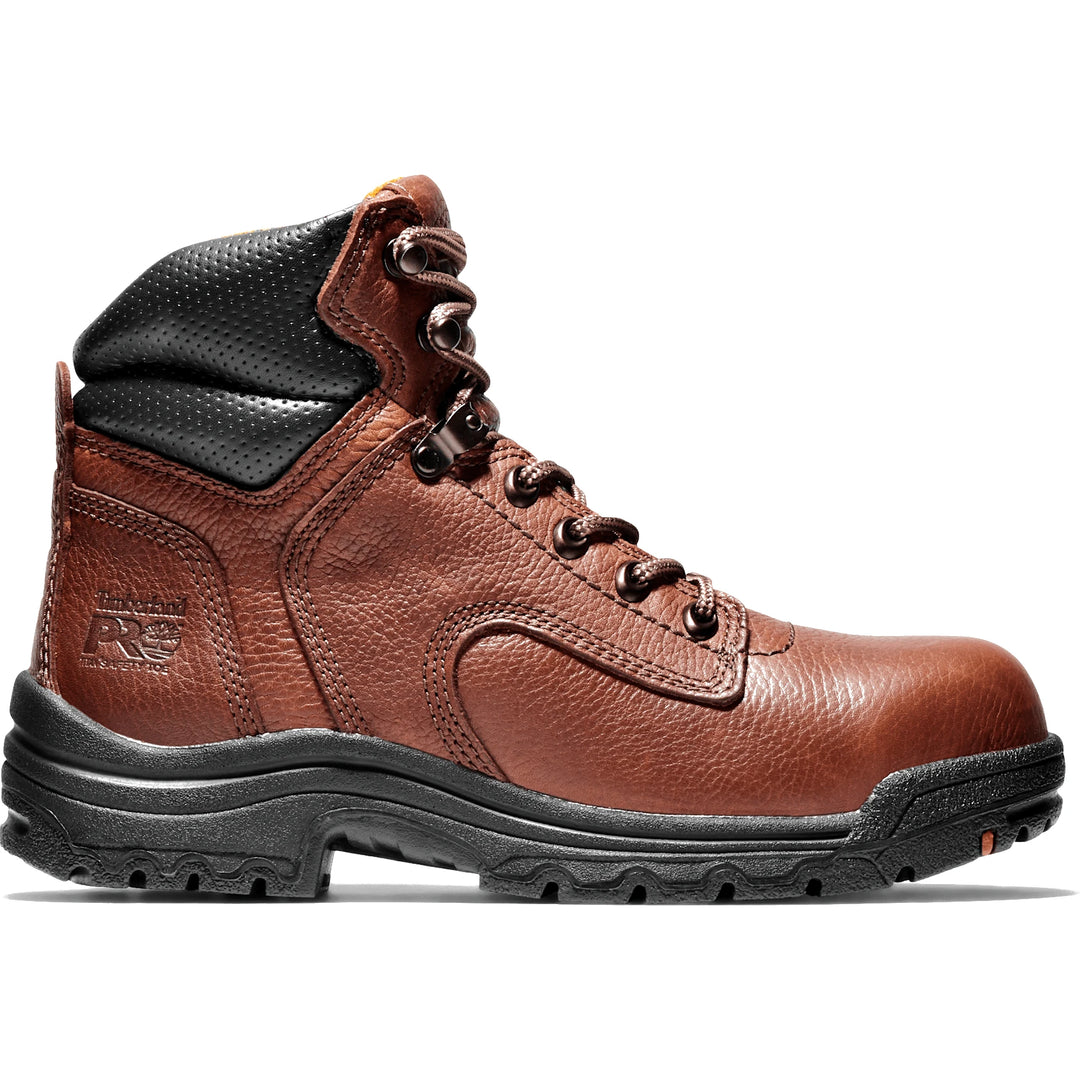 Timberland PRO Women's TiTAN 6 inch Alloy Toe Waterproof Work Boot in Brown, side view