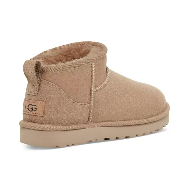 Heel of UGG Women's Classic Ultra Mini Boot in sand beige