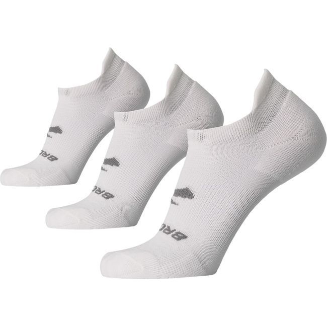 Brooks Unisex Run-In No Show 3-Pack Socks White 280493100