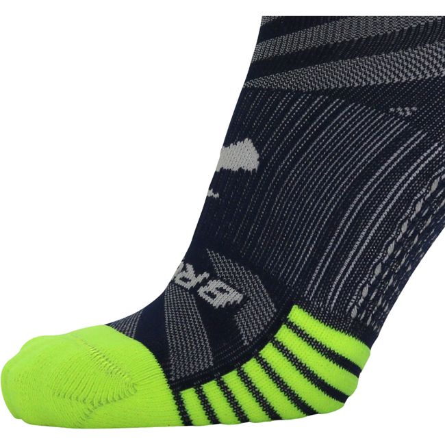 Brooks Unisex Ghost Lite No Show 2 Pack Socks Htr Oxford/Navy &amp; Navy/Yellow 280496468