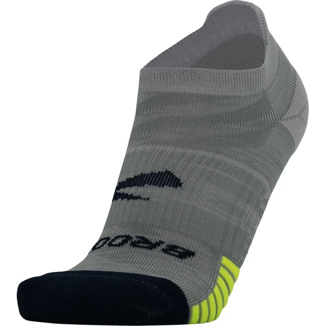 Brooks Unisex Ghost Lite No Show 2 Pack Socks Htr Oxford/Navy &amp; Navy/Yellow 280496468