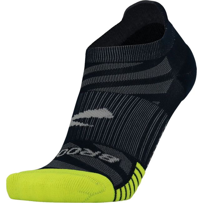 Brooks Unisex Ghost Lite No Show 2 Pack Socks Htr Oxford/Navy &amp; Navy/Yellow 280496468