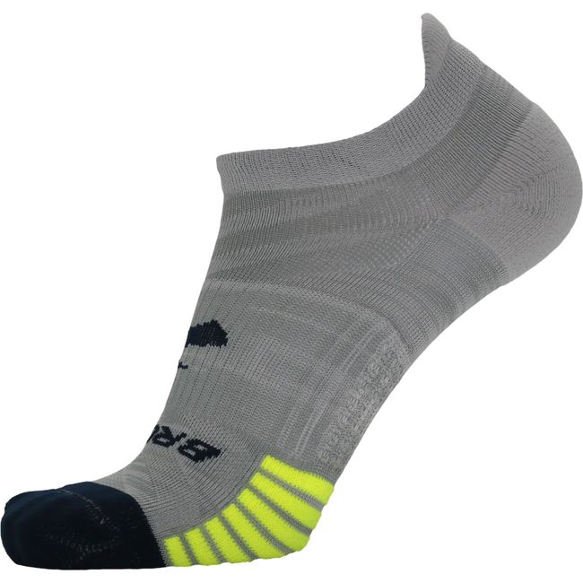 Brooks Unisex Ghost Lite No Show 2 Pack Socks Htr Oxford/Navy &amp; Navy/Yellow 280496468