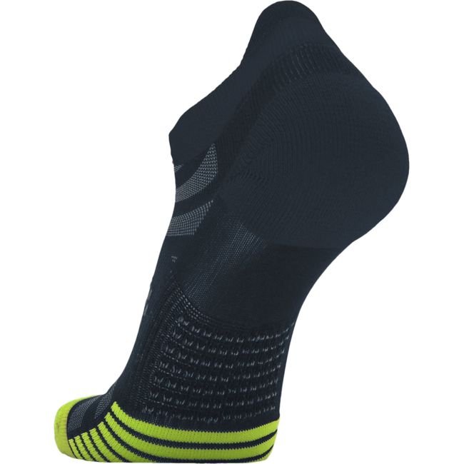 Brooks Unisex Ghost Lite No Show 2 Pack Socks Htr Oxford/Navy &amp; Navy/Yellow 280496468