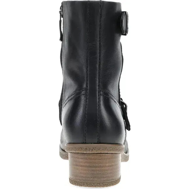 Dansko Women's Delphine Bootie Black Waterproof Burnished 2933502300