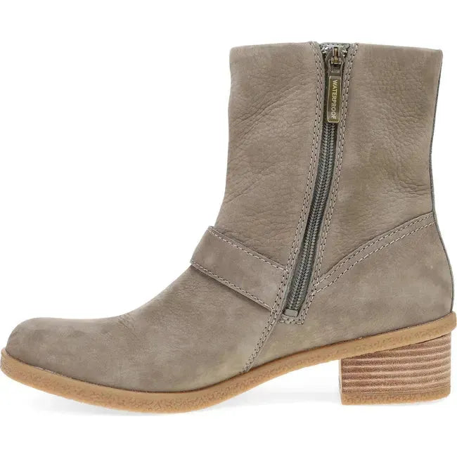 Dansko Women's Delphine Waterproof Bootie Stone Waterproof Nubuck 2933790300