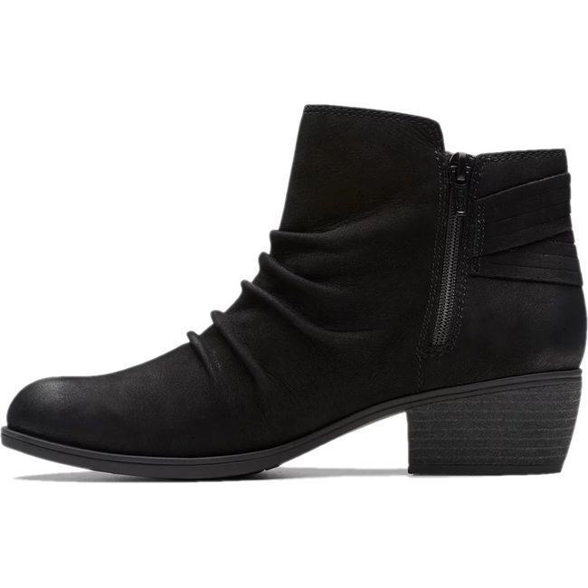 Clarks Women&#39;s Charlten Rosa Bootie Black Nubuck 26179576