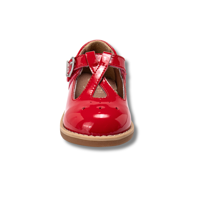 Front of Stride Rite Susie Mary Jane Shoe Red Patent Leather BG038904