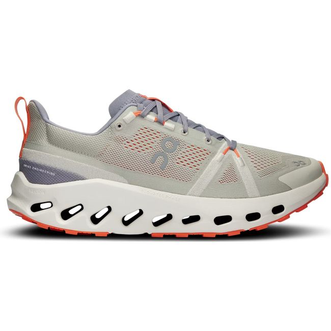 Lateral side of Men's On Running Cloudsurfer Trail Running Shoe in Fossil Ivory