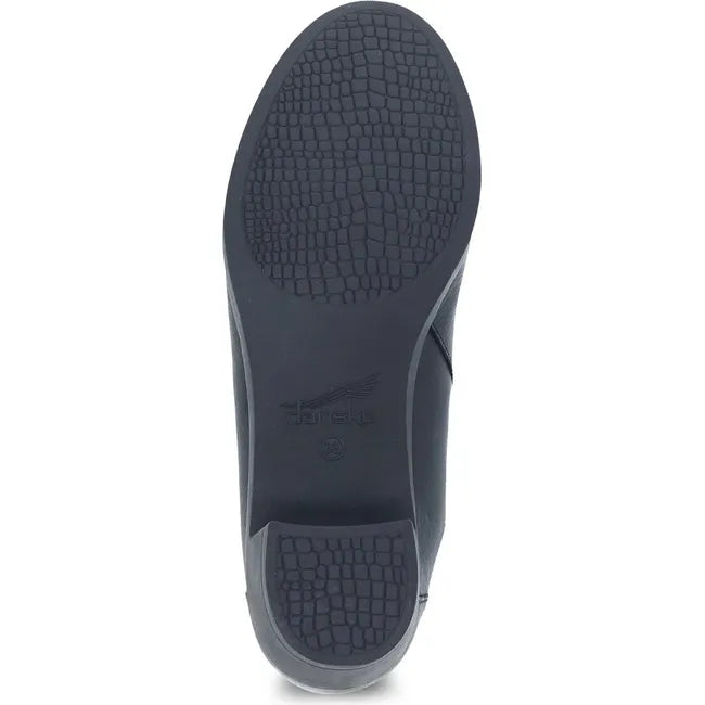Bottom view of Women's Dansko Carrie Heel in black leather