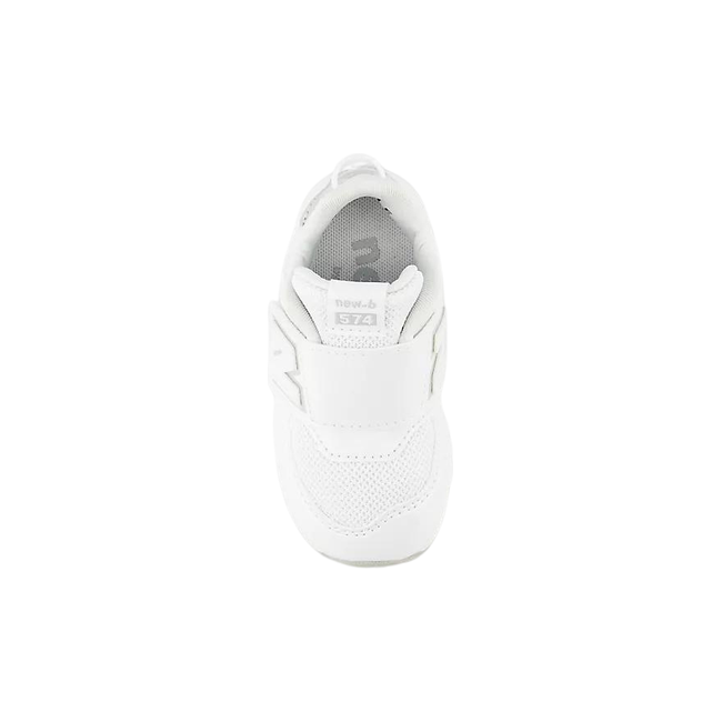 New Balance Kids' 574 NEW-B Lifestyle Shoe White/Silveer Metallic NW5742BE