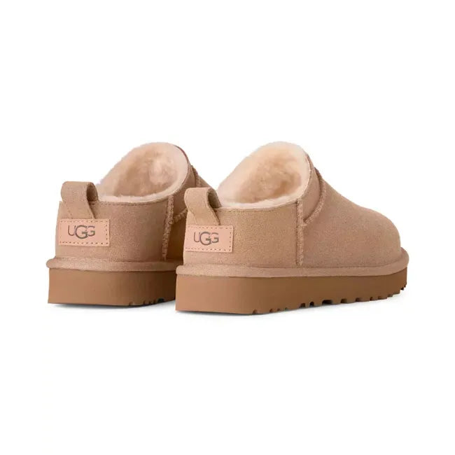 Heels of UGG Women's Classic Micro Boot in chestnut brown