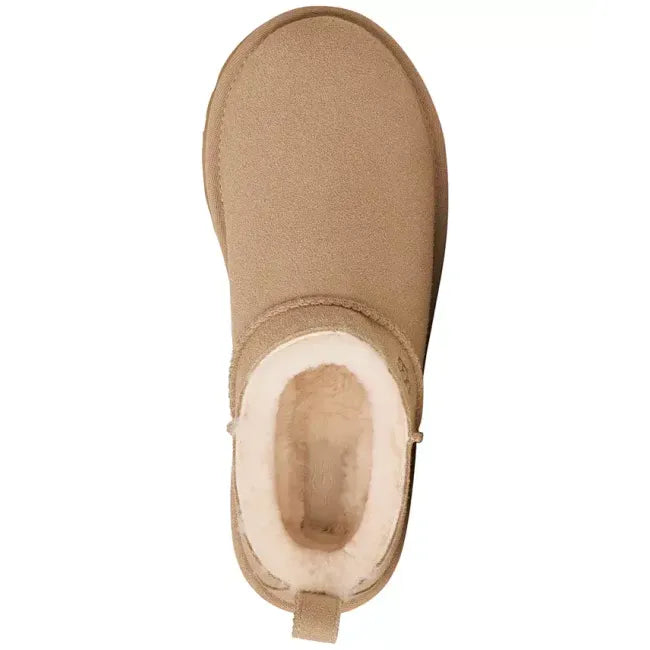 Birds eye view of UGG Women's Classic Micro Boot in chestnut brown