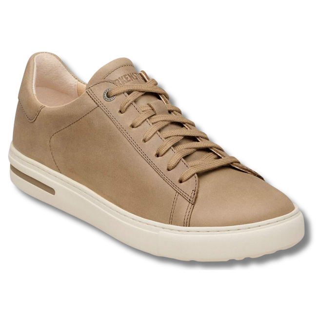 Angled side of Birkenstock Unisex Bend Low Sneaker in Tobacco Brown