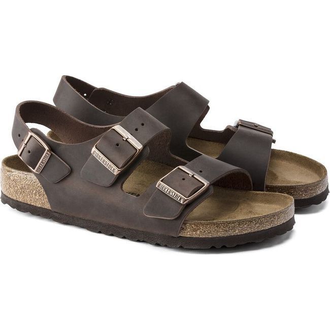 Birkenstock Unisex Milano Habana Oiled Leather Sandal 34871