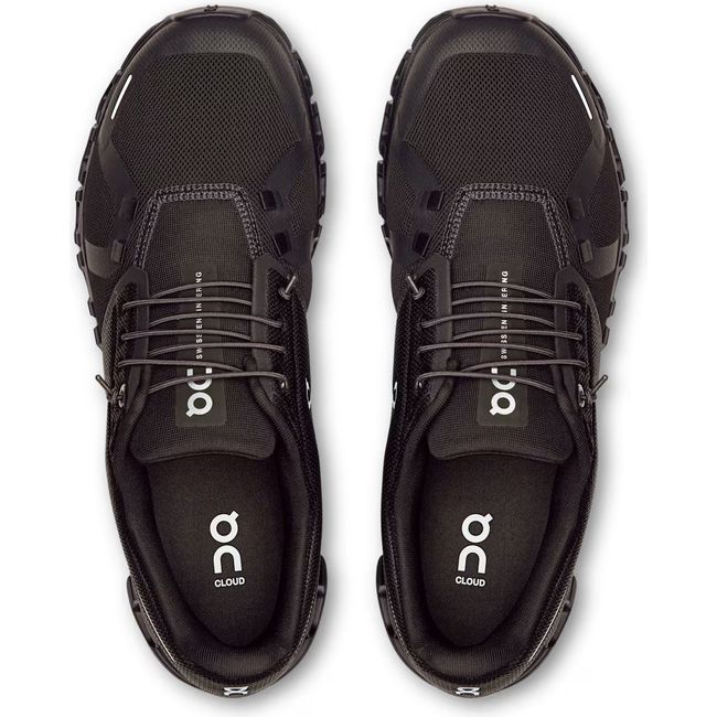 Top down view of On Running Men's Cloud 6 Running Shoes all black