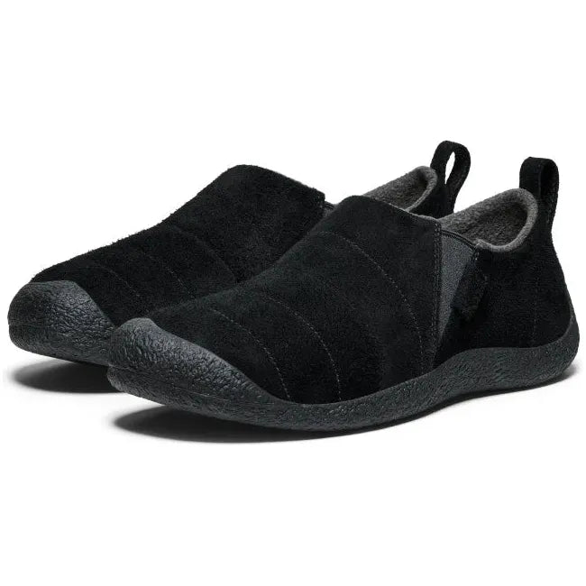 Pair of Men's Keen Howser II Suede Leather Slippers in Black Suede