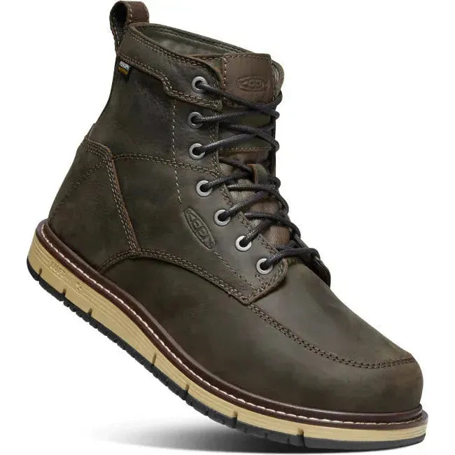 Keen Men&#39;s San Jose 6&quot; Waterproof Soft Toe Work Boot CASCADE BROWN/BLACK 1023203