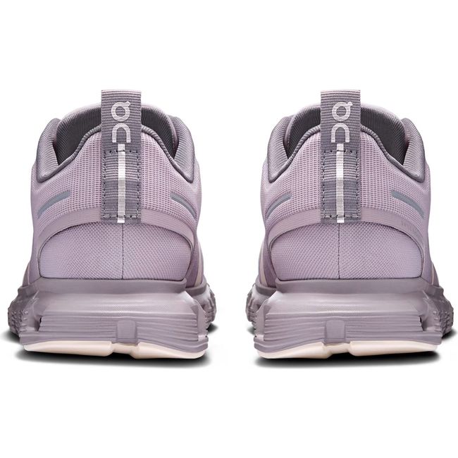 Heels of Women's On Running Cloud 6 Waterproof Running Shoes in Mauve Zinc with slip on lacing