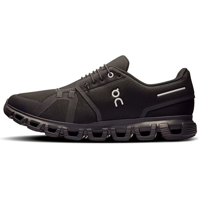 Medial side of On Running Men's Cloud 6 Running Shoe all black