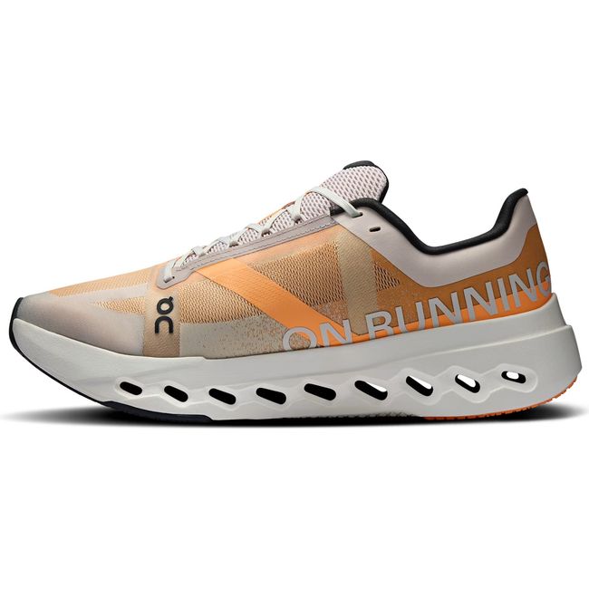 Medial side of Men's On Running Cloudsurfer Next Running Shoe in Tangerine orange and Ivory