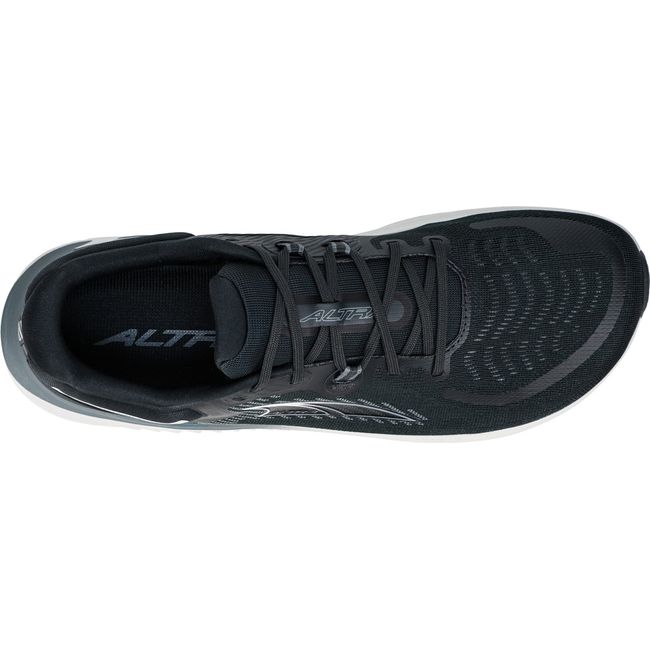 Top down view of Altra Women&#39;s Paradigm 7 Running Shoe in black with wide toe box