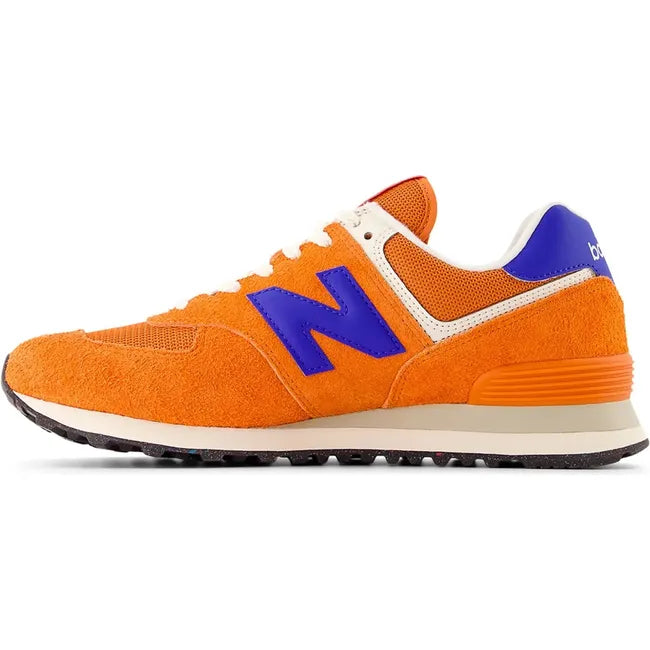Medial side of Unisex New Balance 574 Lifestyle Shoe in Sienna Orange