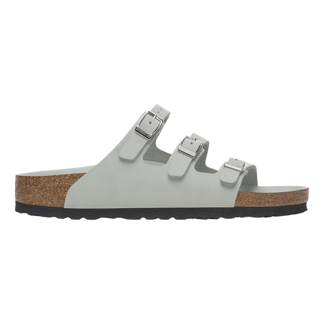 Side of Birkenstock Women's Florida Fresh Nubuck Sandal in Sage Green