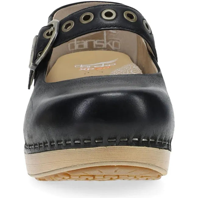 Dansko XP 2.0 Mary Jane clog in black leather, front view