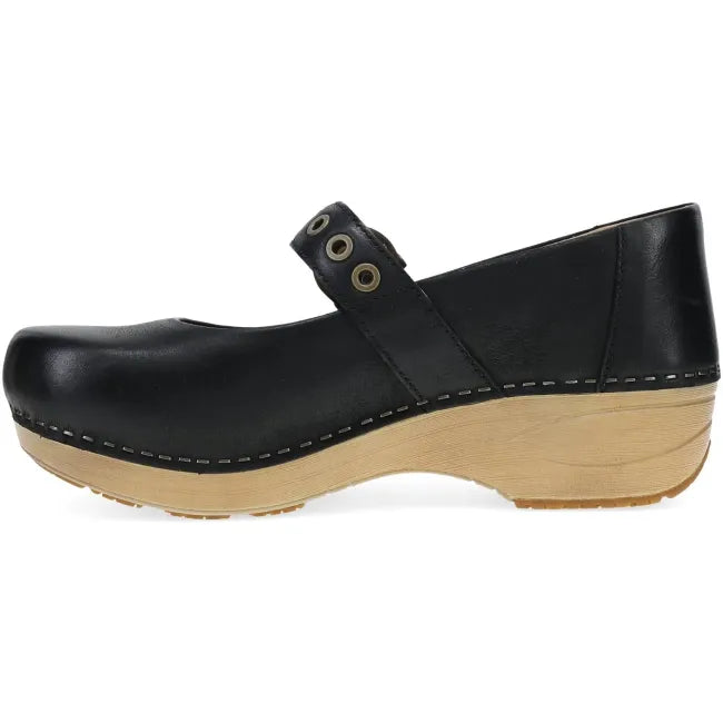 Dansko XP 2.0 Mary Jane clog in black leather, side profile
