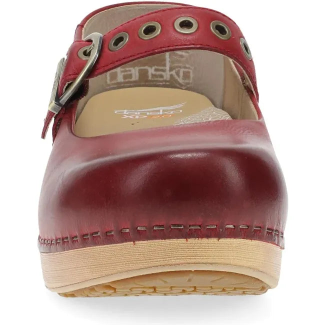 Dansko XP 2.0 Mary Jane clog in red leather, front view