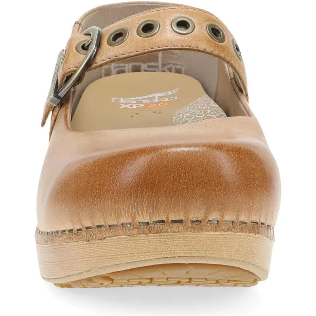 Dansko XP 2.0 Mary Jane clog in honey distressed leather, front view