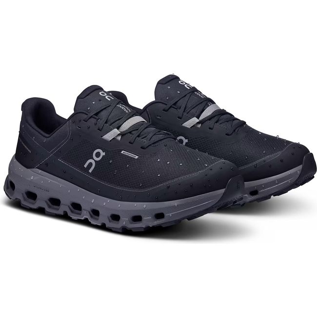 Pair of On Running Men&#39;s Cloudvista 2 Waterproof Trail Running Shoes in all black
