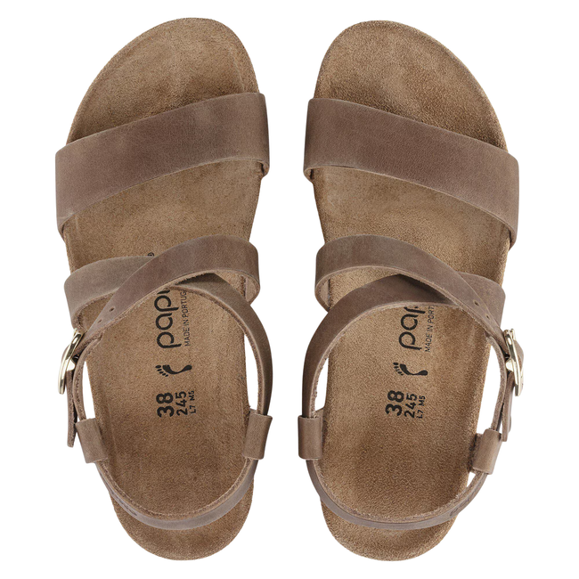 Top of Papillio By Birkenstock Women's Sibyl Ring-Buckle Sandal in Cognac Brown