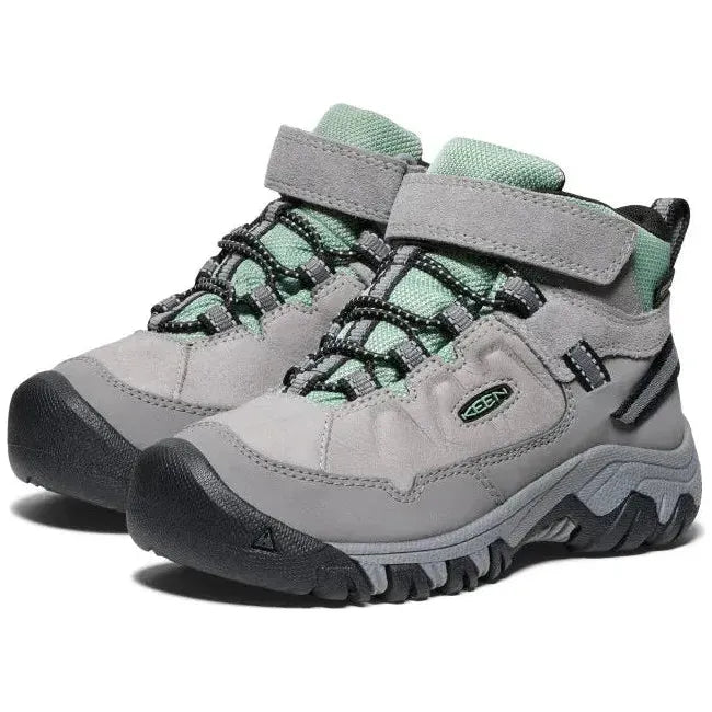 Keen Kids' Targhee IV Waterproof Hiking Boot Alloy/Granite Green 1029613