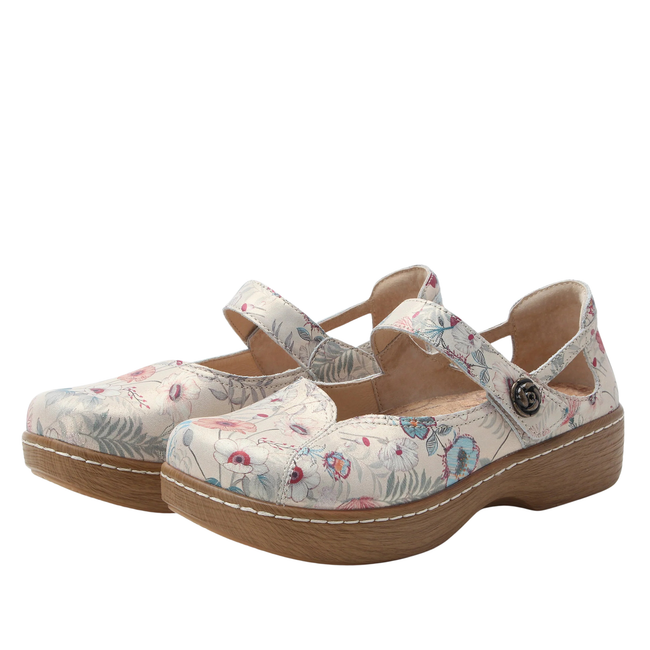 Pair of Alegria Women's Onika Mary Jane Shoes in Ethereal Floral