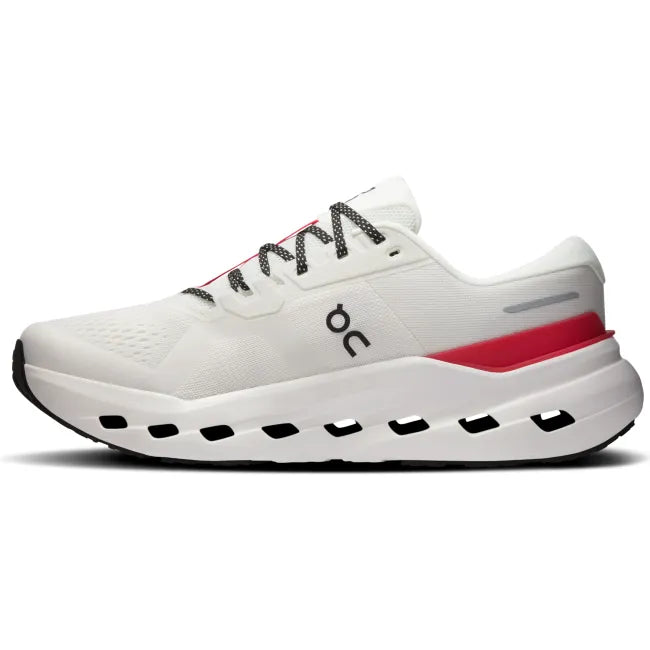 Medial side of On Running Men's Cloudrunner 3 Running Shoe in Ivory/Robin
