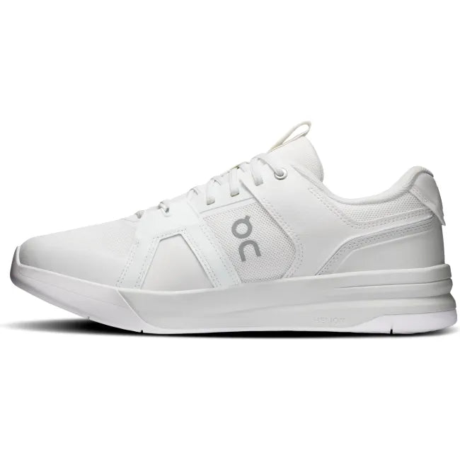 Medial side of On Running Men's The Roger Clubhouse Pro 2 Court Shoe in White/Ivory