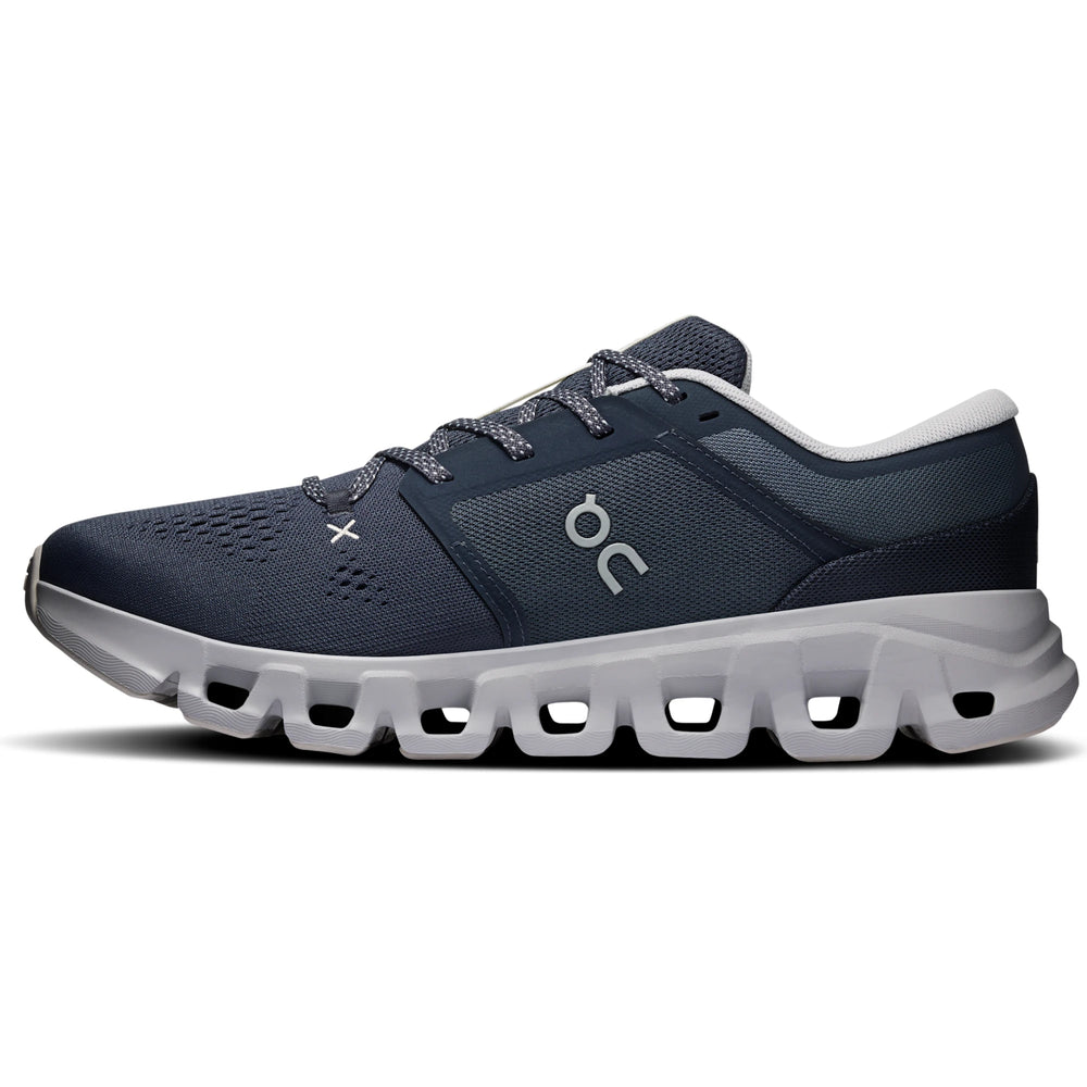 Medial side of On Running Men's Cloud X 5 Cross Training Shoe in Navy/Glacier