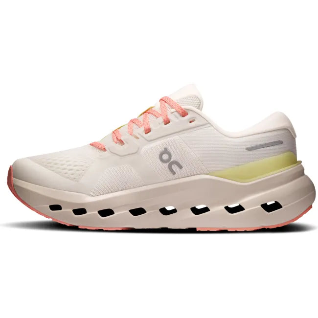 Medial side of On Running Women's Cloudrunner 3 Running Shoe in Ivory/Dew