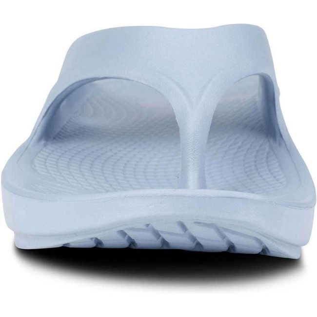 Front of Unisex OOFOS OOriginal Flip Flop in neptune blue