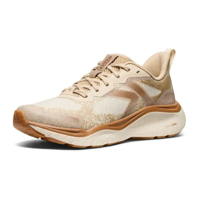 Front angled view of Women's Keen Leiki Speed Hiking Shoe in birch safari colorway