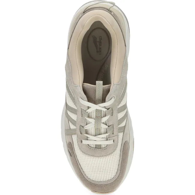 Dansko Poppy sneaker in dune suede, top view showing lace-up closure