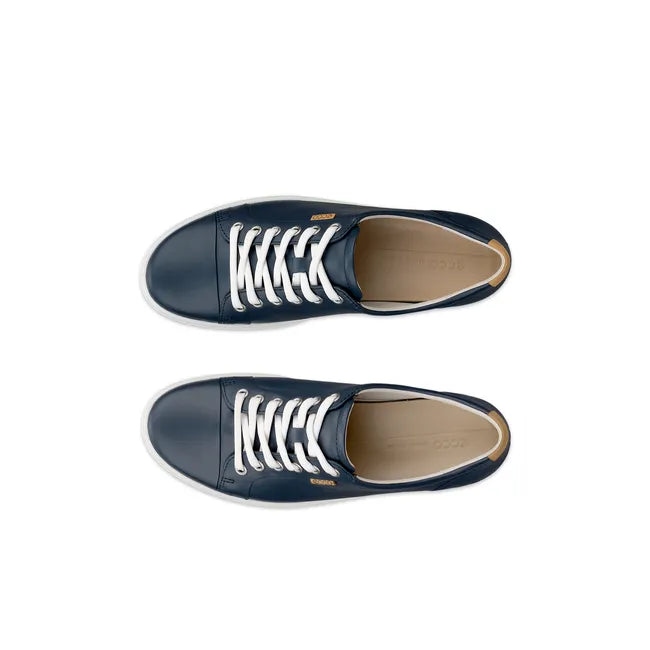 Top down view of Women's ECCO Soft 7 Leather Lace Up Sneakers in Marine Blue